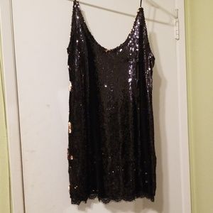 Free people black/gold sequins dress